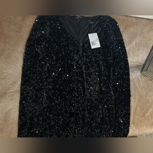 Black Sequins Dress - Medium